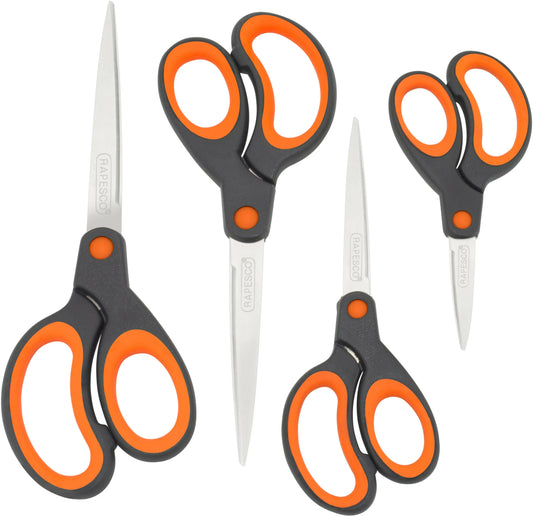 RAPESCO Schere Soft-Grip 1577 4 Stück orange Idealshop