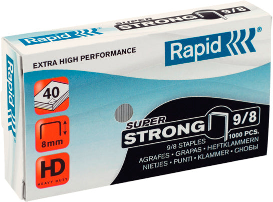 RAPID Heftklammern SuperStrong 9/8mm 24871000 verzinkt 5000 Stück Idealshop