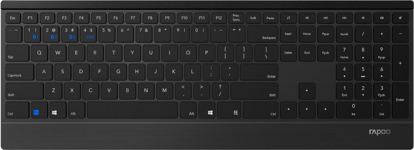 RAPOO 9500M Wireless Deskset Combo 18897 Multimode, black Idealshop