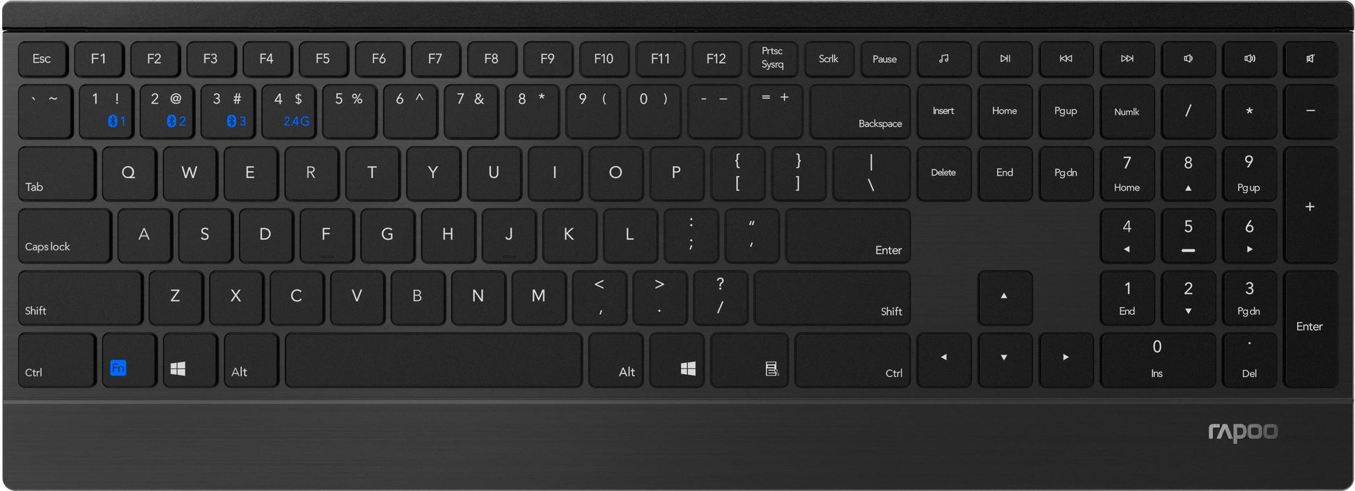 RAPOO 9500M Wireless Deskset Combo 18897 Multimode, black Idealshop