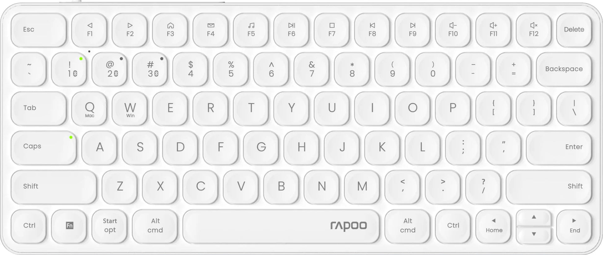 RAPOO E9610M ultraslim Keyboard 12641 Wireless, White Idealshop