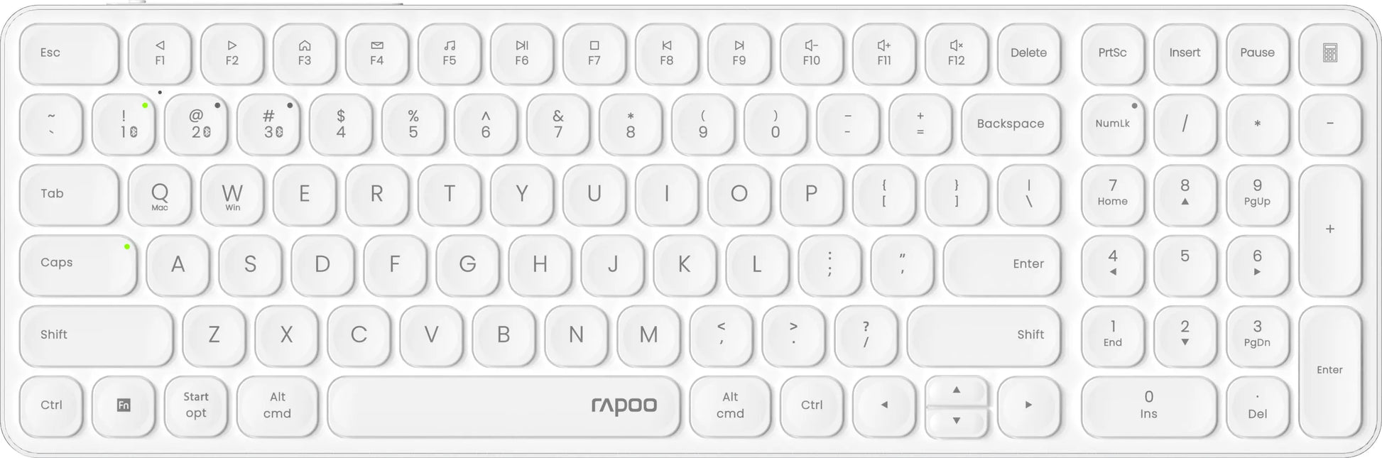 RAPOO E9710 ultraslim Keyboard 12643 Wireless, White Idealshop