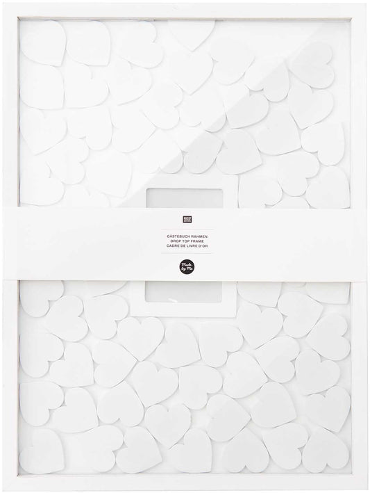 RICO DESIGN Gästebuch Rahmen 30x40cm 500189 inkl. 70 Holzh. weiss