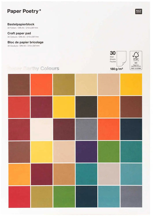 RICO DESIGN Bastelblock A4 0 Super Earthy 180g, 30 Blatt Idealshop