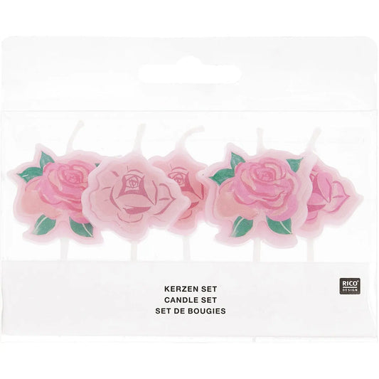 RICO DESIGN Geburtstagskerzen 400889 Rosen 5 Stück Idealshop