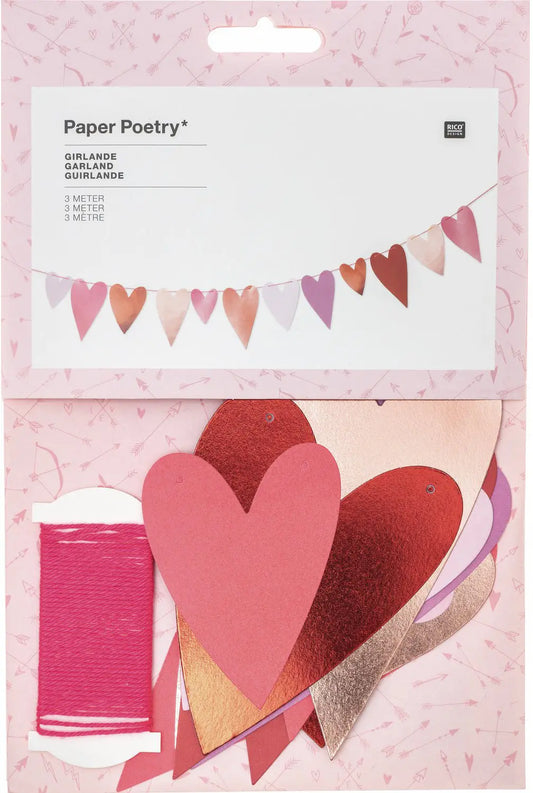 RICO DESIGN Girlande Herzen 3m 99001.78.11 farbig Idealshop