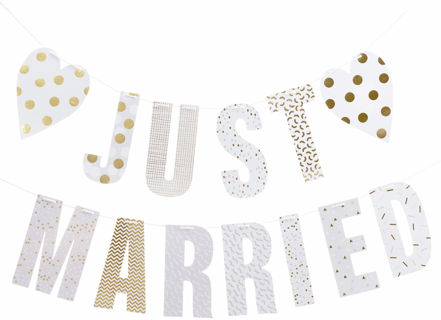 RICO DESIGN Girlande Just Married 3m 99000.64.52 weiss, gold Idealshop