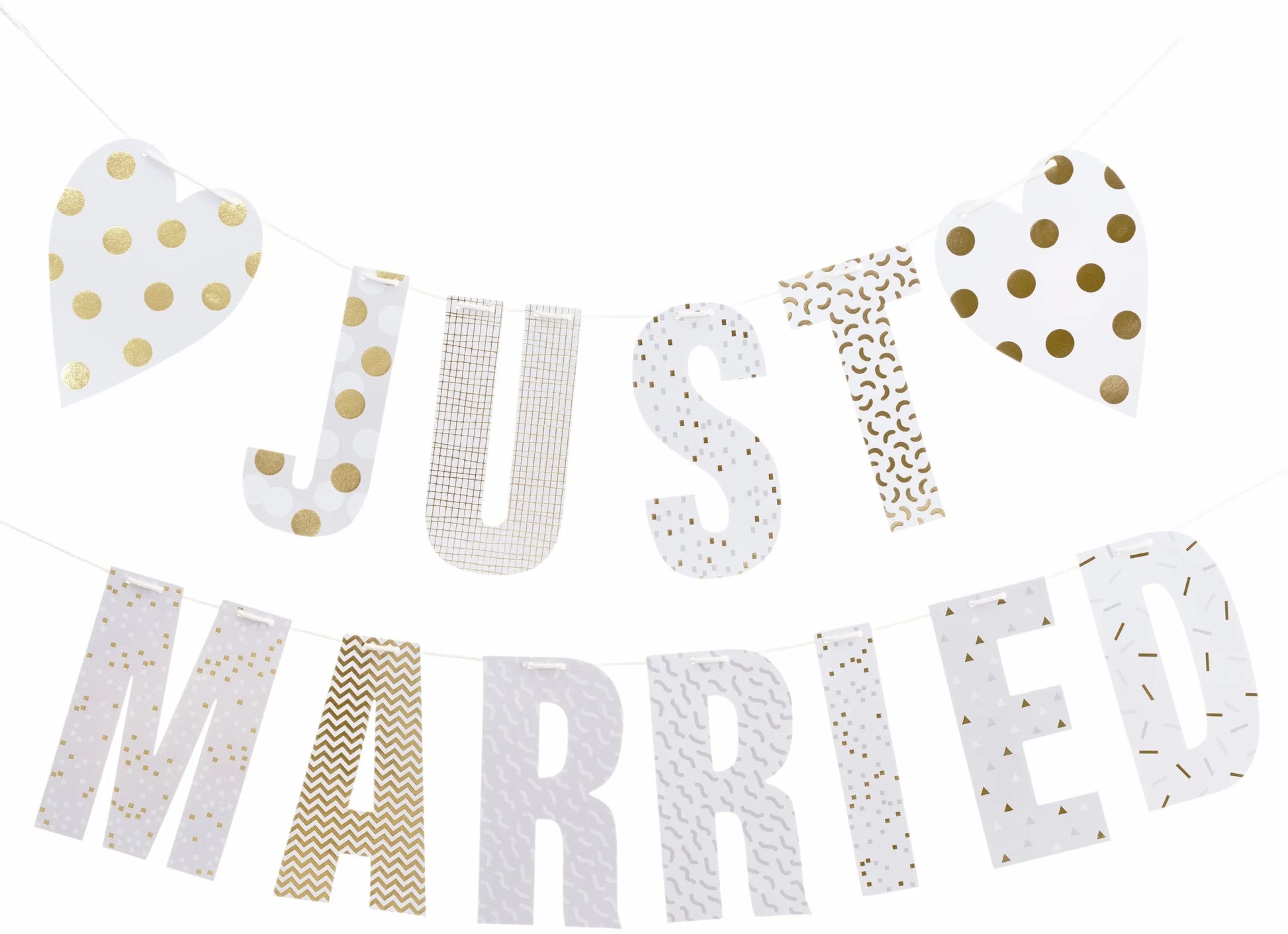 RICO DESIGN Girlande Just Married 3m 99000.64.52 weiss, gold Idealshop