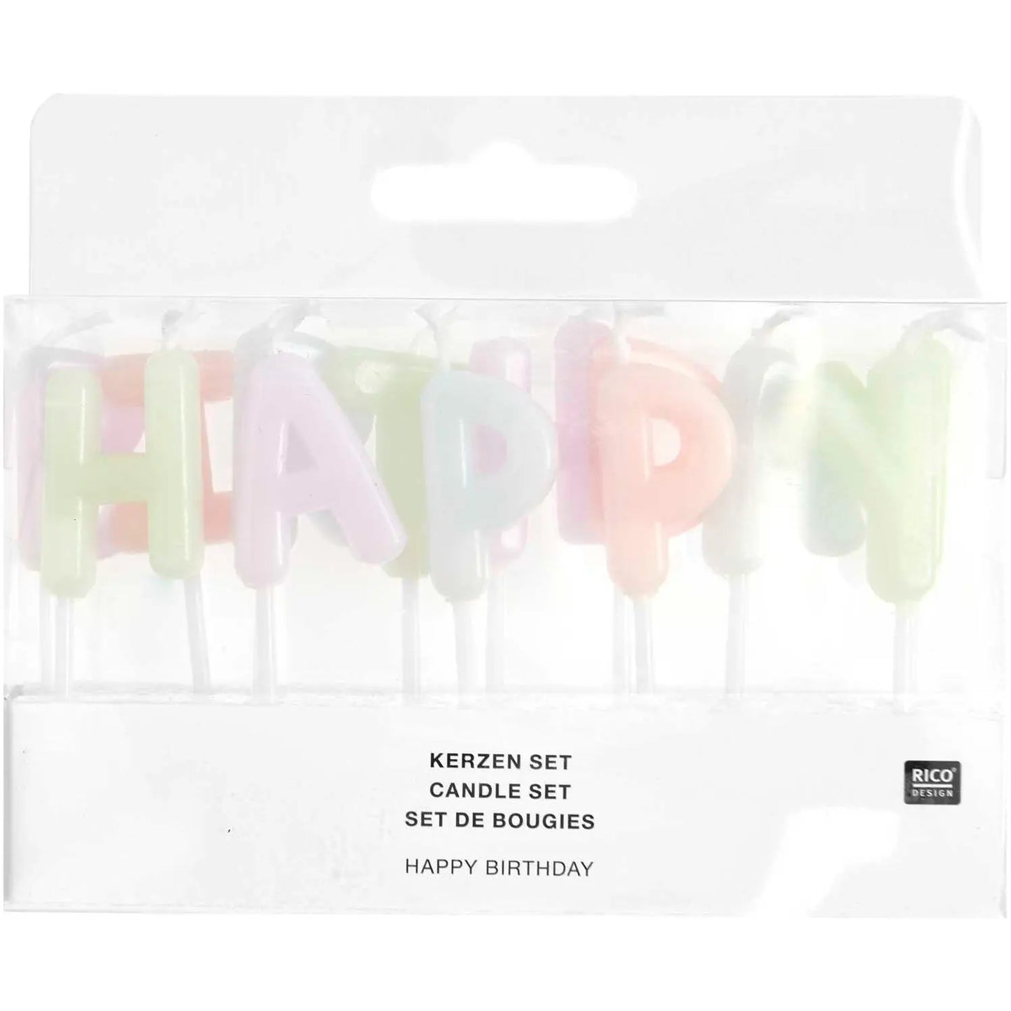 RICO DESIGN Kerzen Happy BIrthday 400590 pastell Idealshop