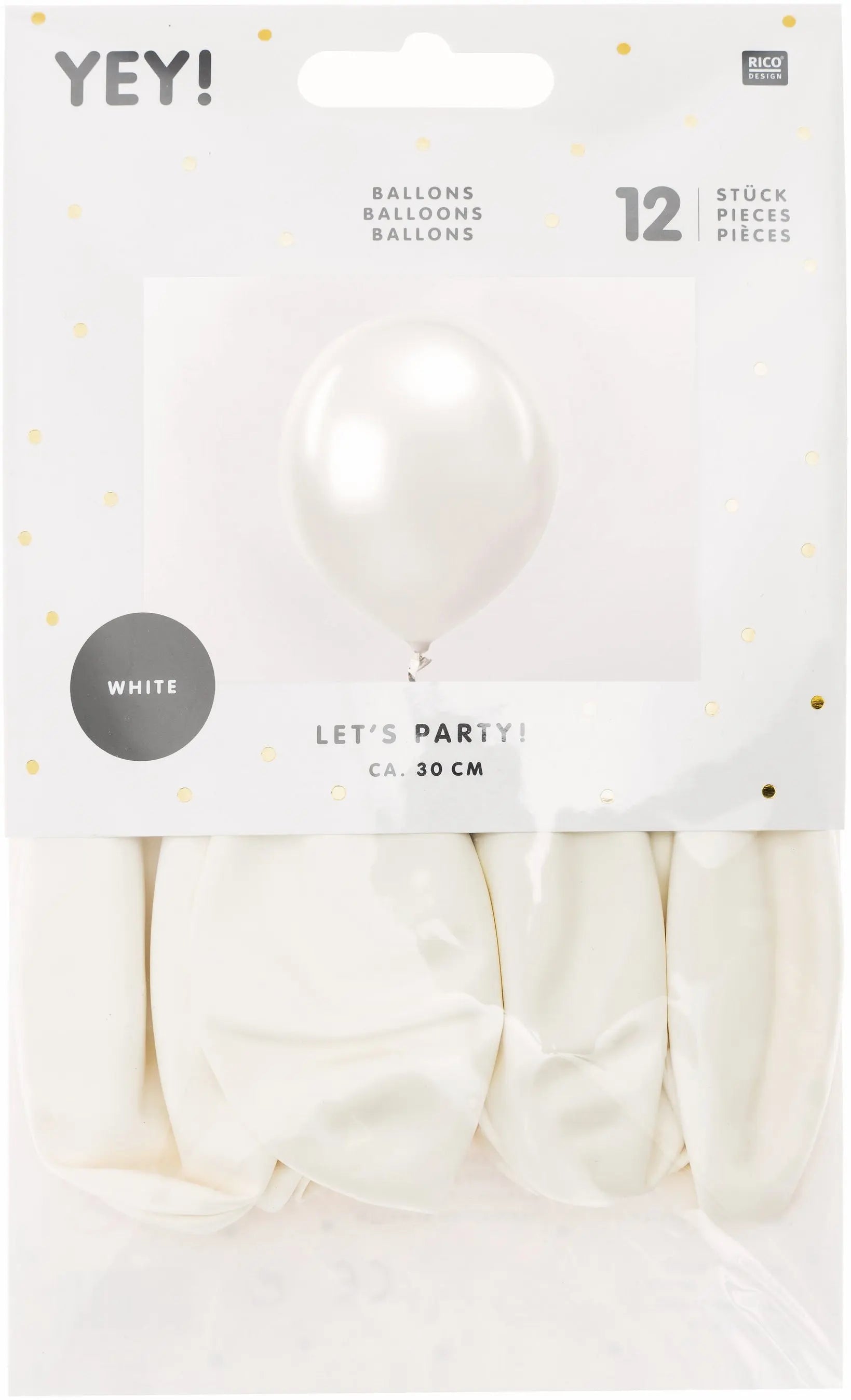 RICO DESIGN Luftballons 30cm 81001.00.02 weiss 12 Stück Idealshop