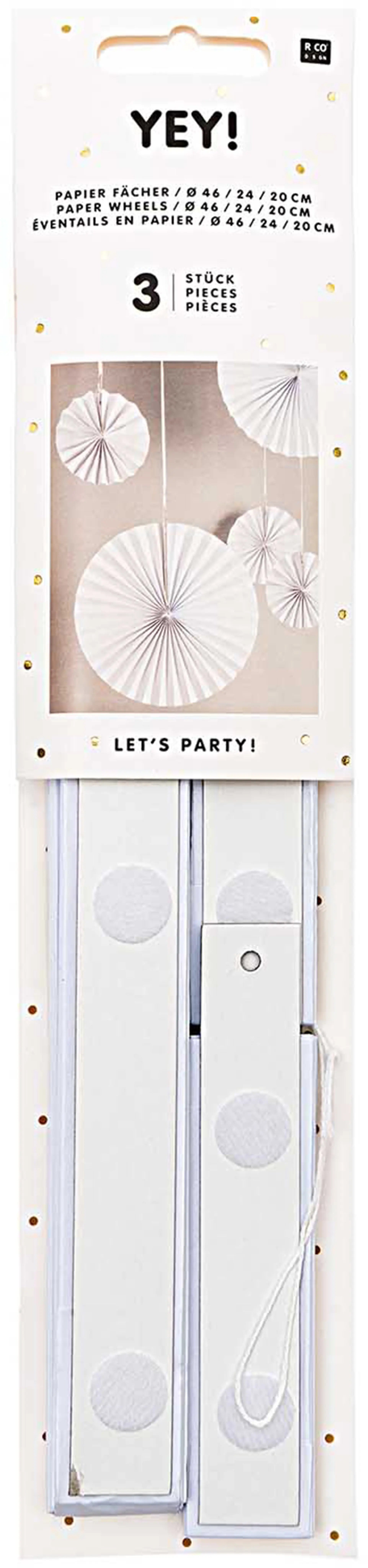 RICO DESIGN Papierfächer 20-46cm 99001.71.21 weiss 3 Stück Idealshop