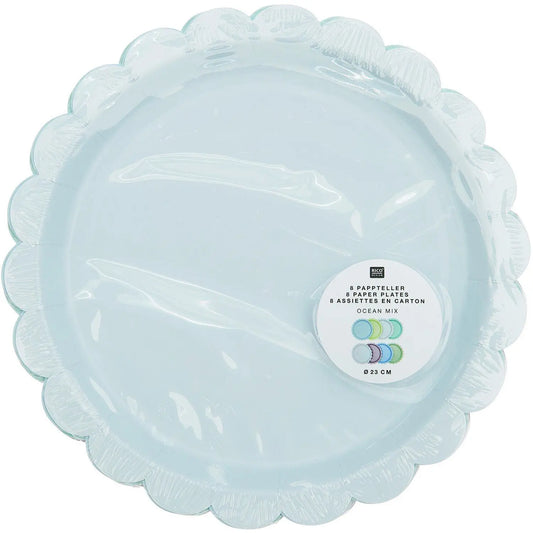 RICO DESIGN Pappteller 23cm 401001 Ozean Mix 8 Stück Idealshop
