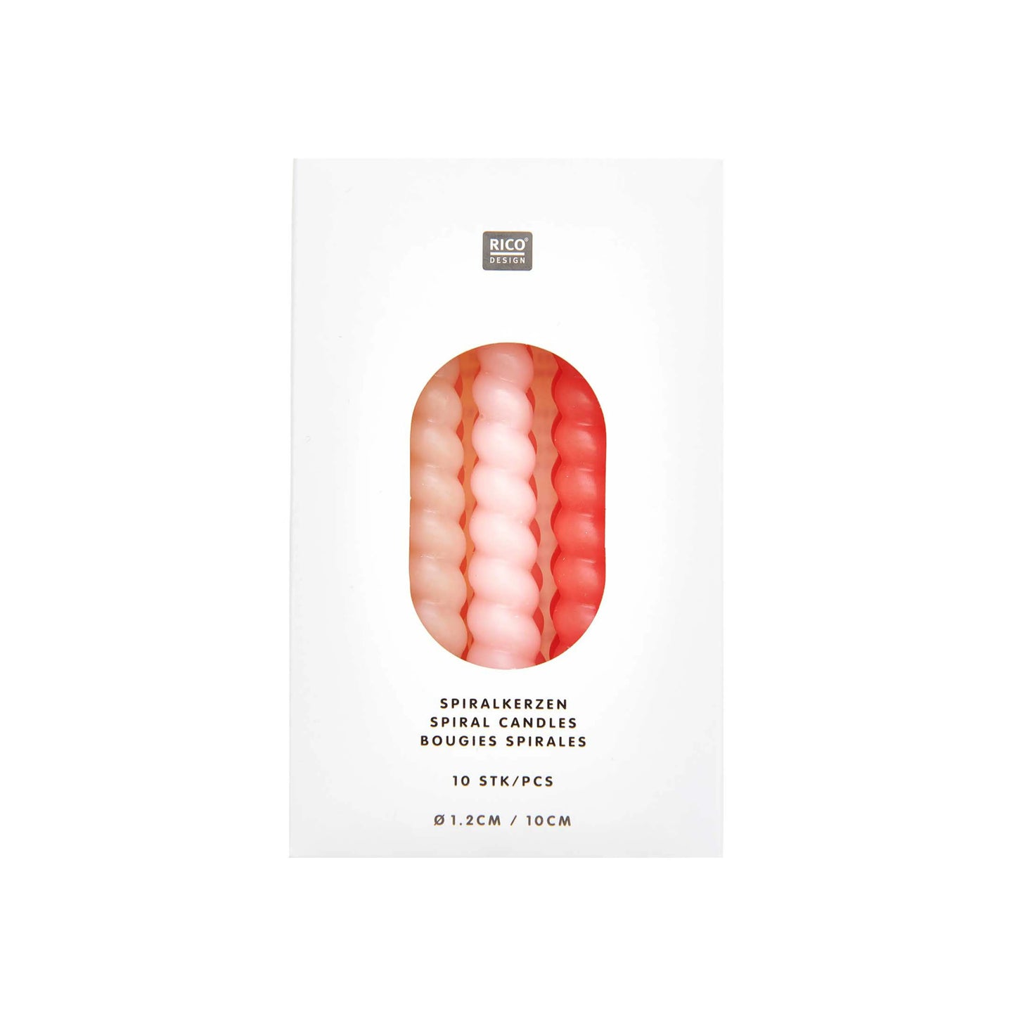RICO DESIGN Spiralkerzen 10cm 400103 Smokey rosa Mix 10 Stück Idealshop