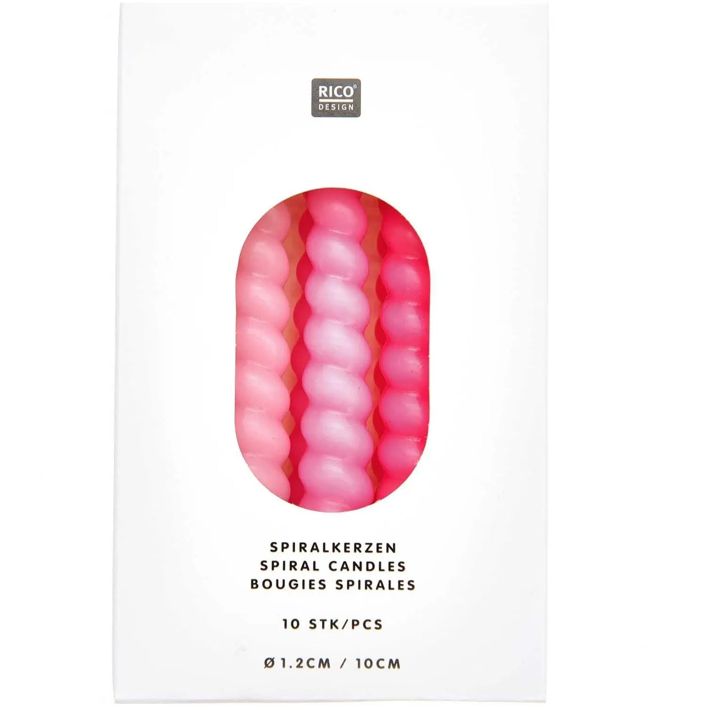 RICO DESIGN Spiralkerzen 10cm 400107 pink Mix 10 Stück Idealshop