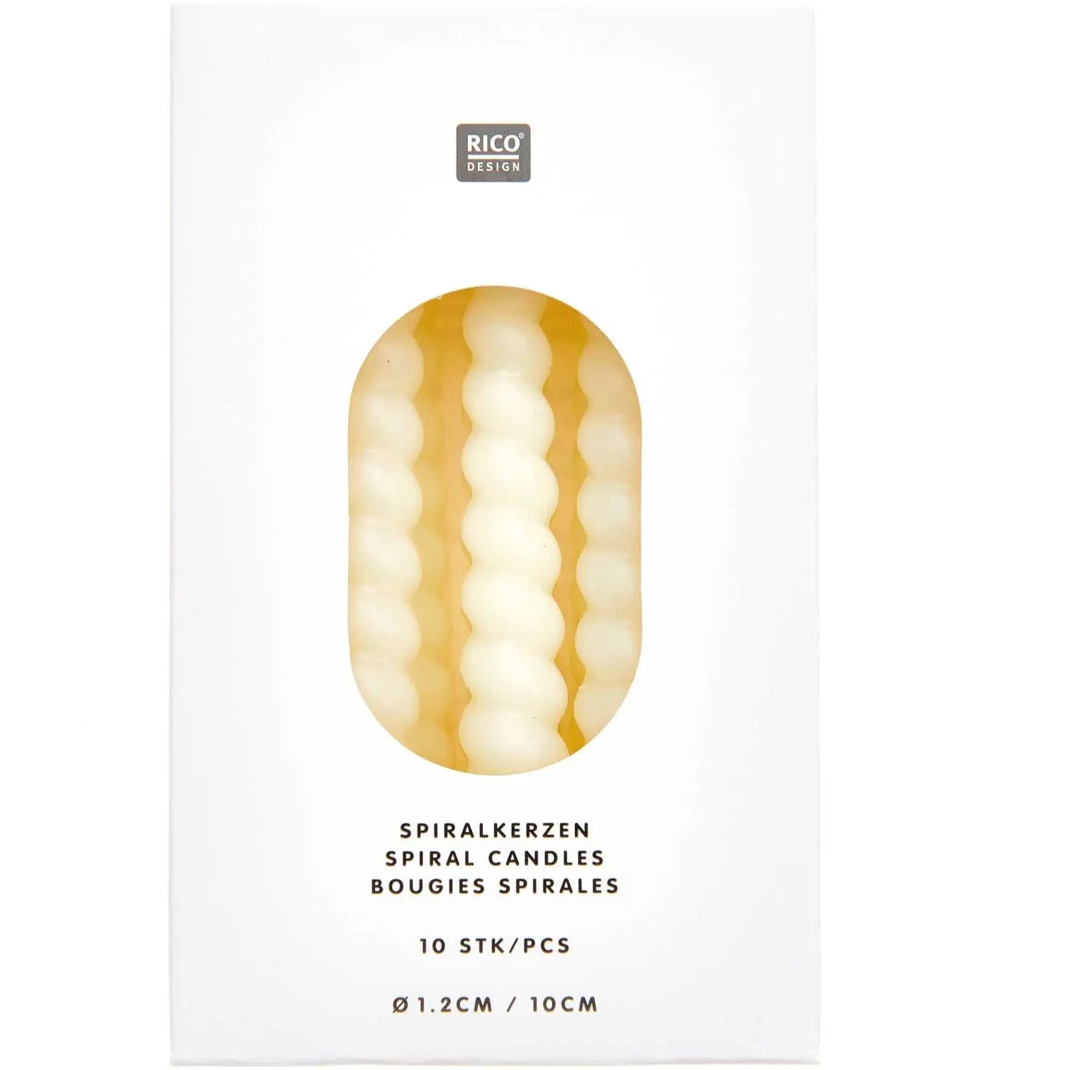 RICO DESIGN Spiralkerzen 10cm 400109 ecru 10 Stück Idealshop