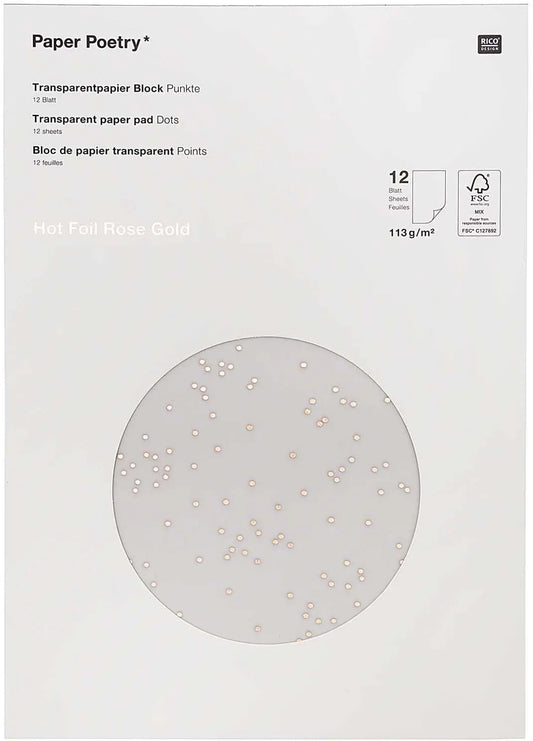RICO DESIGN Transparent Papier A4 0 Punkte 113g, 12 Blatt Idealshop