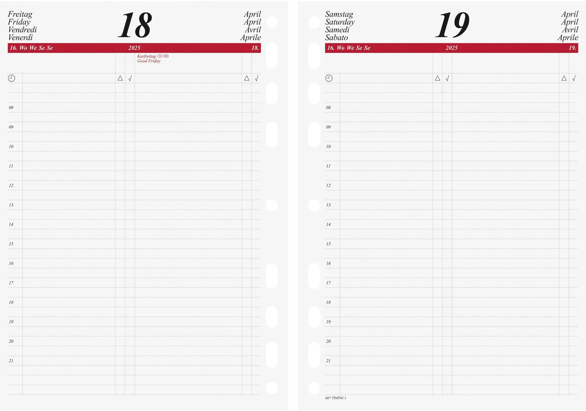 RIDOIDE   Tageskalender Timing 1    2025 Idealshop
