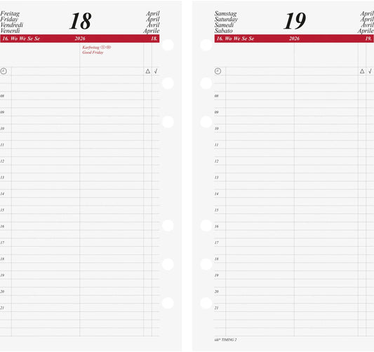 RIDOIDE Timing 2 Tageskalender 2026 7066900006.26 1T/1S ML 9.3x17.2cm Idealshop
