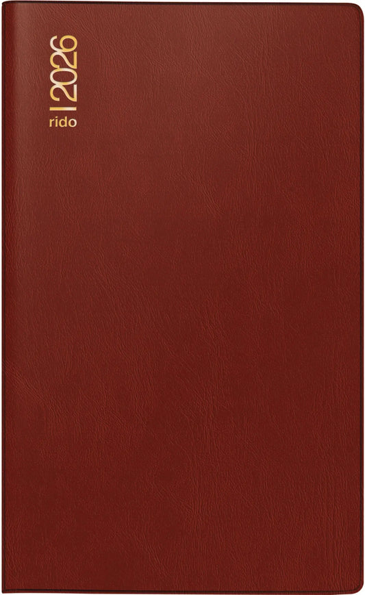 RIDOIDE Uni Planer 2026 7048002296.26 1M/2S bordeaux ML 10.4x15.3cm Idealshop