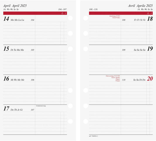 RIDOIDE   Wochenkalender Timing 2   2025 Idealshop