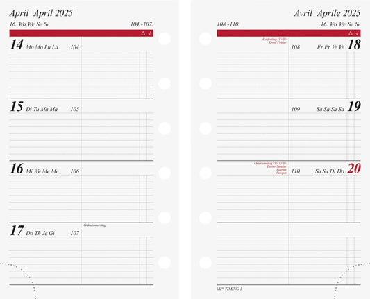 RIDOIDE   Wochenkalender Timing 3   2025 Idealshop