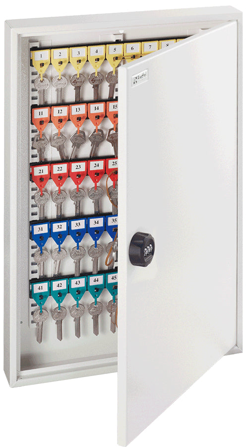 RIEFFEL SWITZERLAND Schlüsselkasten KyStor grau A15618 55x38x6,5cm 100 Haken Idealshop