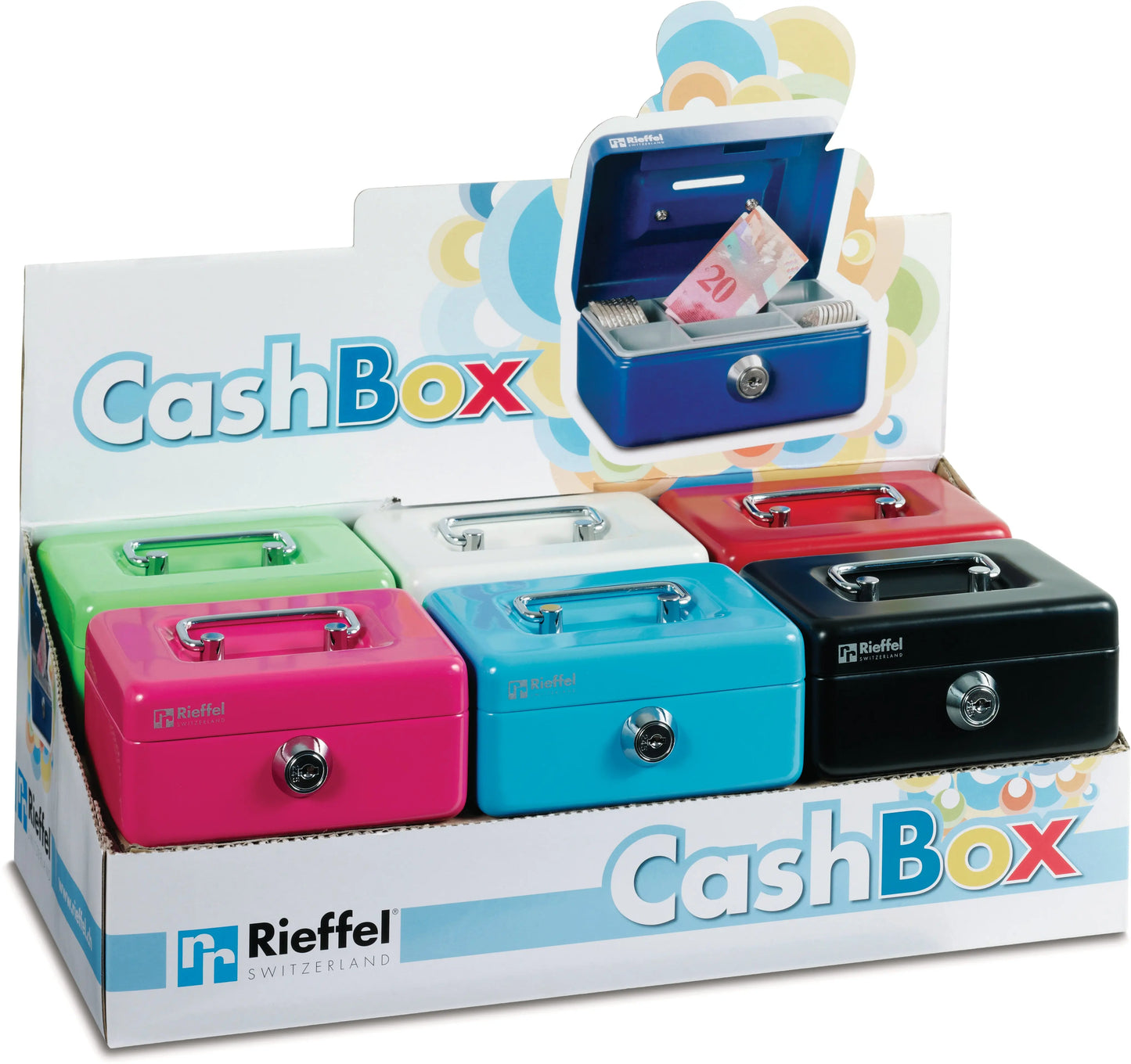 RIEFFEL SWITZERLAND Geldkassette KIKA A15469 12,5x9,5x6cm farbig ass. Idealshop