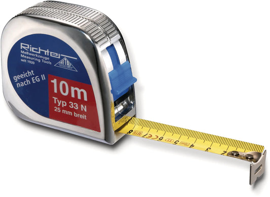 RIEFFEL SWITZERLAND Rollmeter 10m A10102 chrom Idealshop