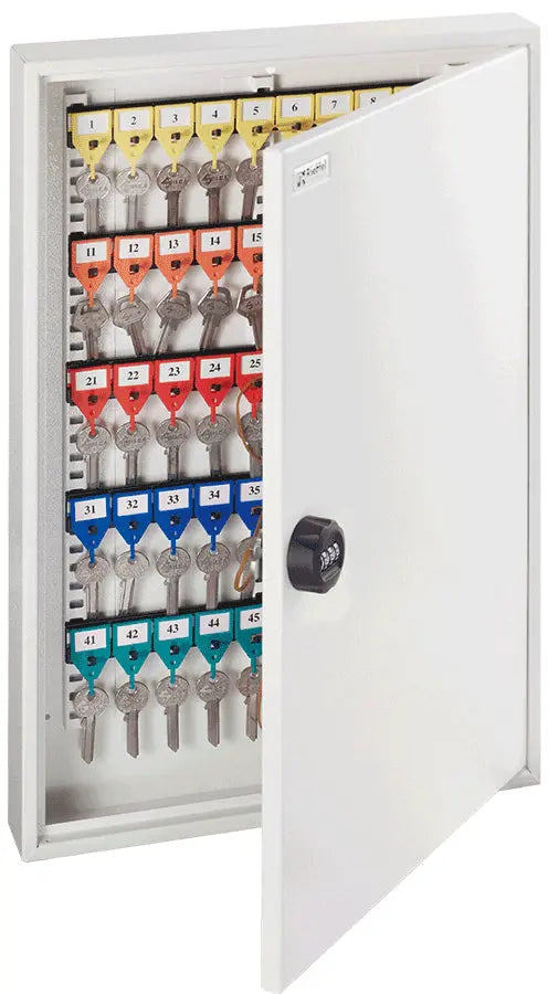 RIEFFEL SWITZERLAND Schlüsselkasten KyStor grau A15618 55x38x6,5cm 100 Haken Idealshop