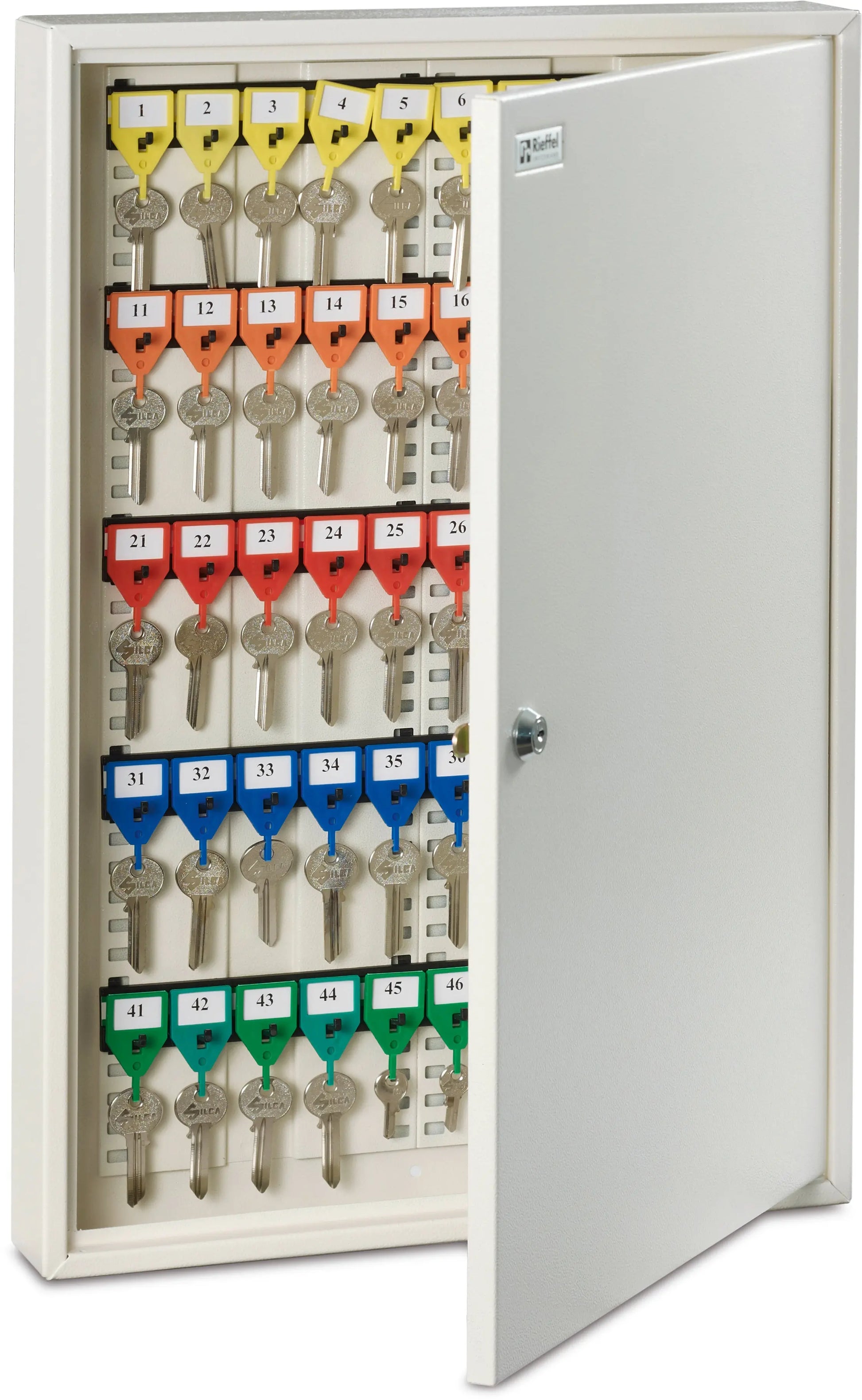 RIEFFEL SWITZERLAND Schlüsselkasten KyStor weiss A15617 55×38×6,5cm 100 Haken Idealshop