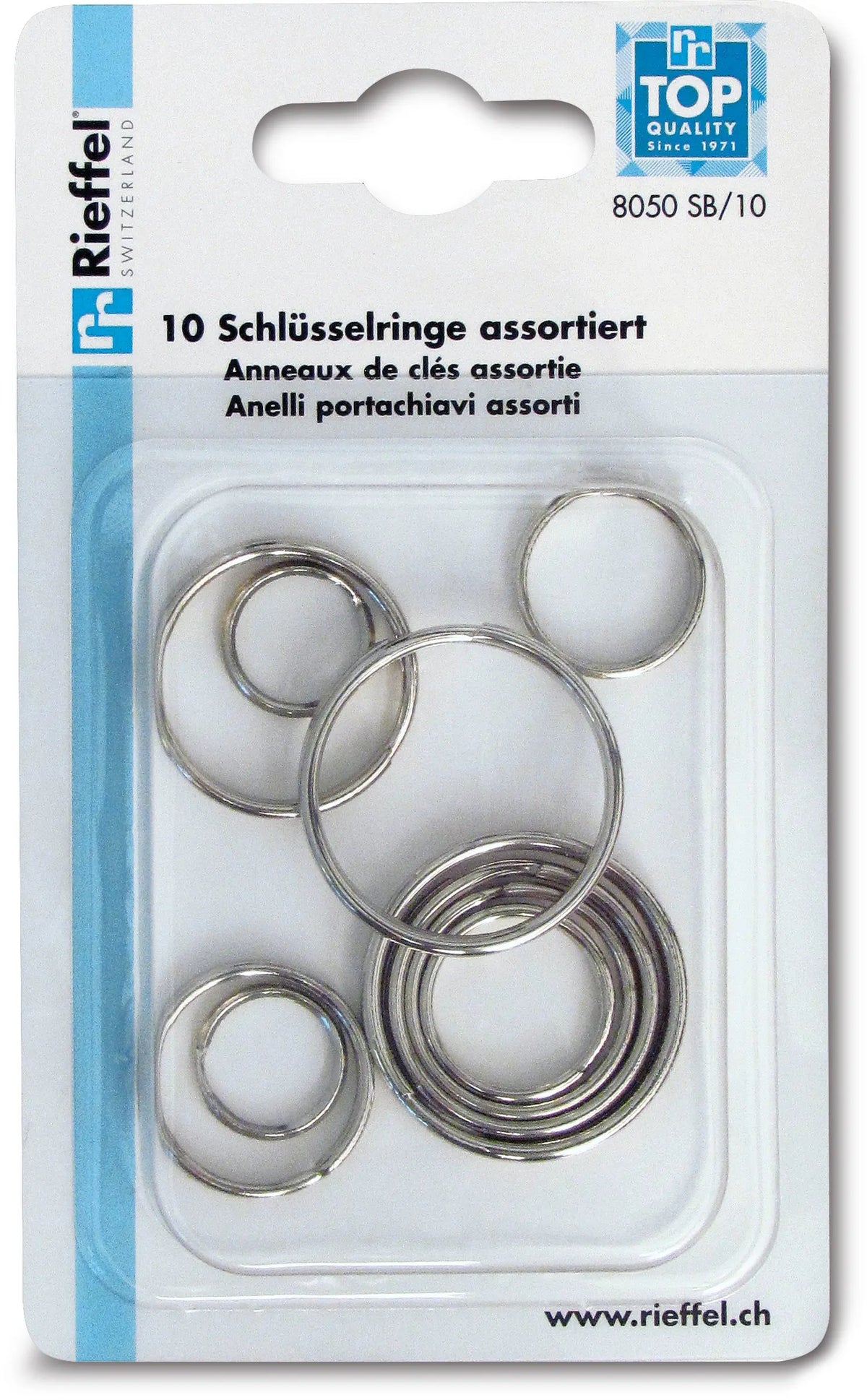 RIEFFEL SWITZERLAND Schlüsselringe A20985 ass. 10 Stück Idealshop