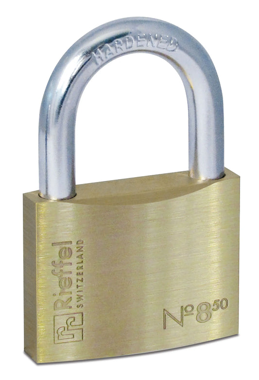 RIEFFEL SWITZERLAND Vorhängeschloss Nr.8 50mm A20835 Messing Idealshop