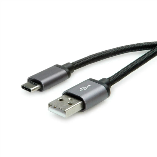 ROLINE USB-A-C, Datenkabel 11.02.9027 Black/Sil, ST/ST, USB 2.0 0.8m Idealshop