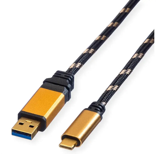 ROLINE USB-A-C, Lade & Datenkabel 11.02.9013 Gold, ST/ST, 3.2 Gen2 1m Idealshop