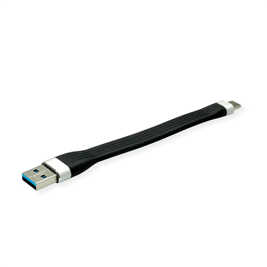 ROLINE USB-A-C, Lade & Datenkabel 11.02.9014 Black, ST/ST, 3.2 Gen1 11cm Idealshop