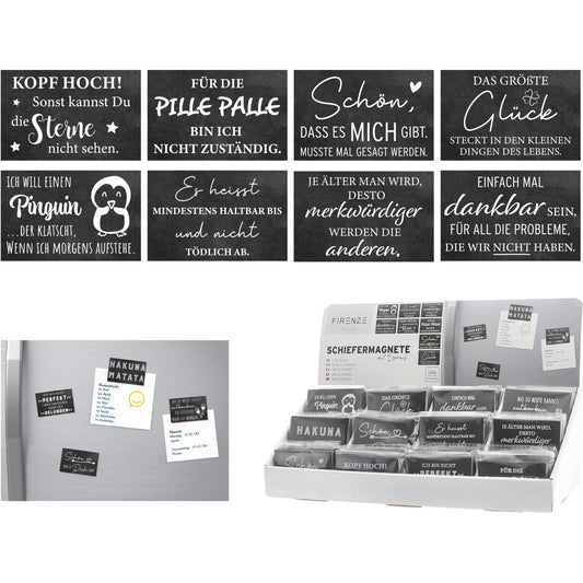 ROOST     Magnete Schiefer mit Spruch Idealshop