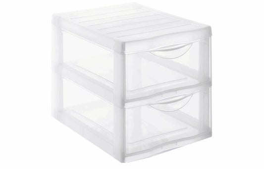 ROTHO Schubladenbox Optimo A4 1421900096WS transparent 2 Schubladen Idealshop