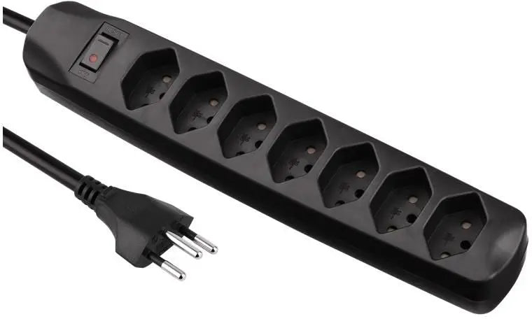 S-ELECTRO Steckdosenleiste 85.110.7SZ 7x T13 mit Schalter, schwarz Idealshop