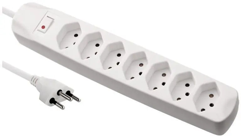 S-ELECTRO Steckdosenleiste 85.110.7WS 7x T13 mit Schalter, weiss Idealshop