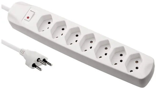 S-ELECTRO Steckdosenleiste 85.110.7WS 7x T13 mit Schalter, weiss Idealshop