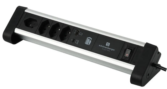 S-ELECTRO Tischsteckdosenleiste Alu 85.835.4AL USB C/A Idealshop
