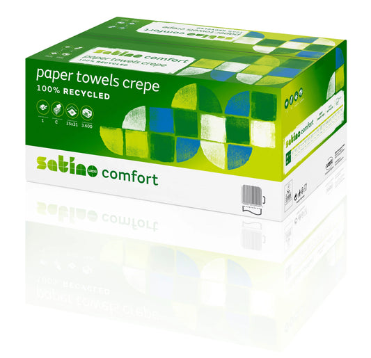 SATINO C-Falz-Handtücher 583142 Comfort Recycling 128 Stück Idealshop