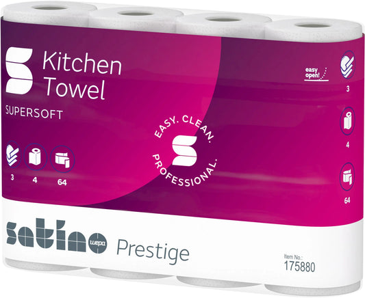 SATINO Haushaltspapier Satino 26x22cm 627885 3-lagig, 4 Rollen / 51 Blatt Idealshop