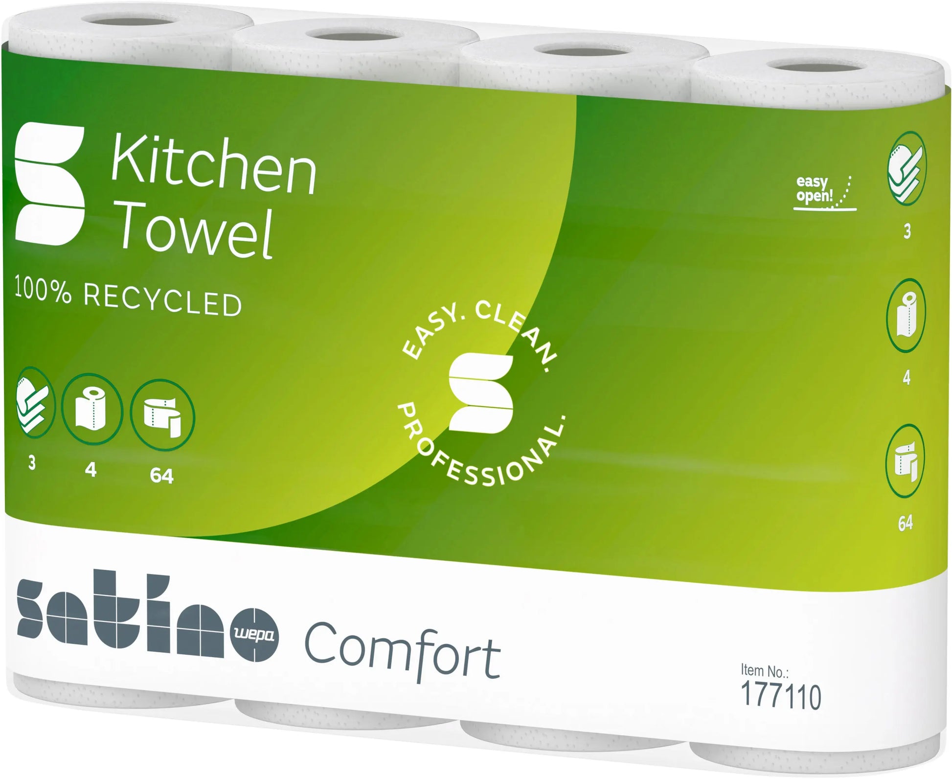 SATINO Haushaltsrollen Satino Comfort 177110 3-lagig, 4 Rollen 51 Blatt Idealshop