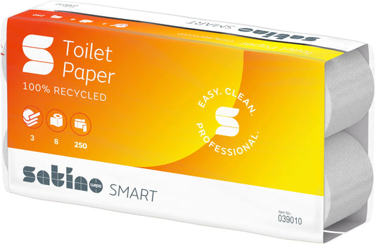 SATINO Toilettenpap. Satino Smart 2112137 3-lagig, 8 Rollen, recycled Idealshop