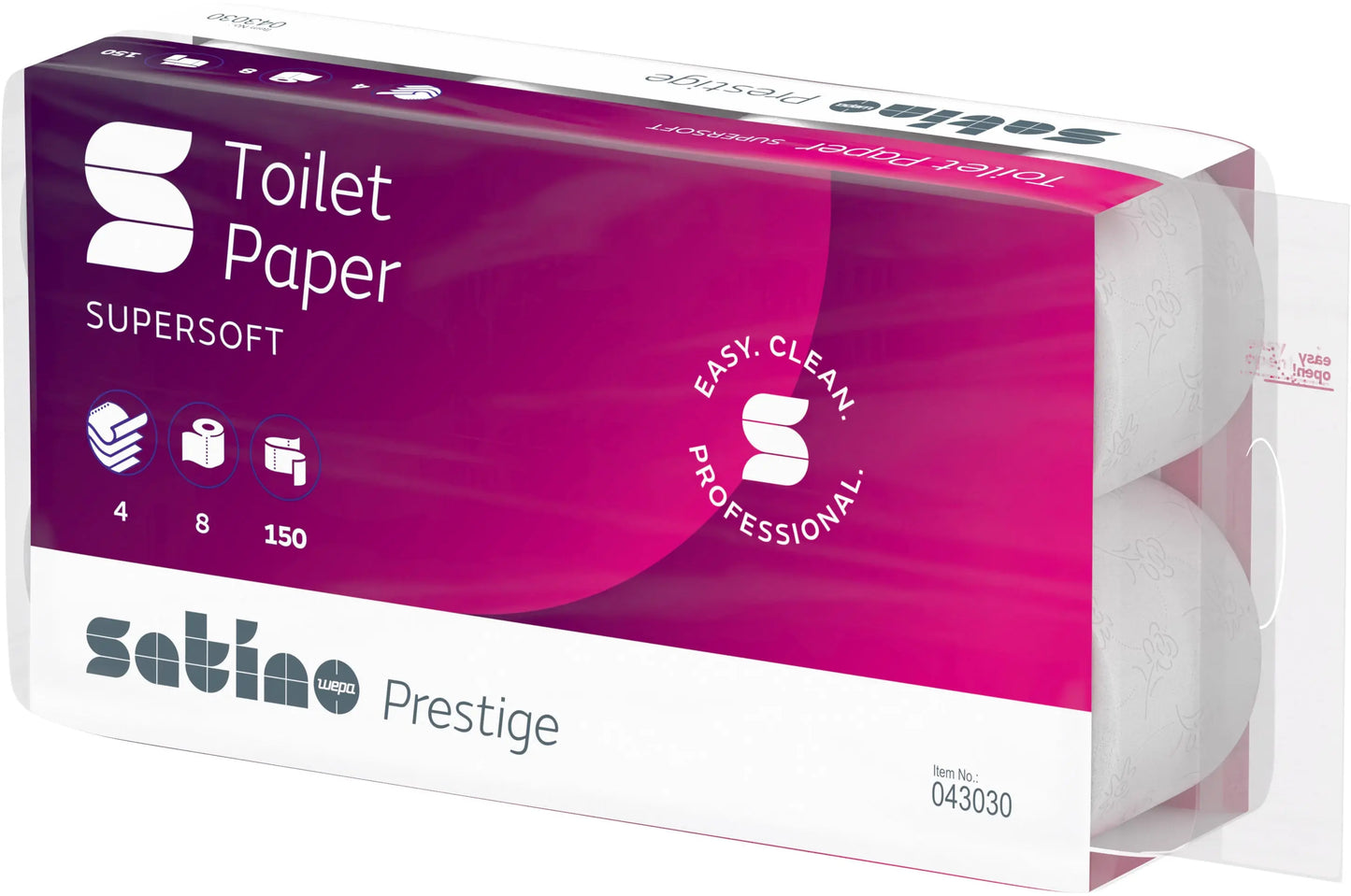 SATINO Toilettenpapier Prestige 2078393 4-lagig, 8 Rollen, hochweiss Idealshop