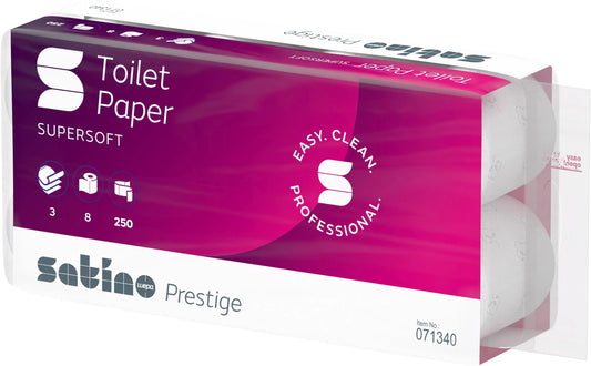 SATINO Toilettenpapier Prestige 572051 3-lagig, 8 Rollen à 250 Blatt Idealshop