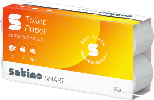 SATINO Toilettenpapier Satino Smart 60610 2-lagig, 8 Rollen 250 Blatt Idealshop