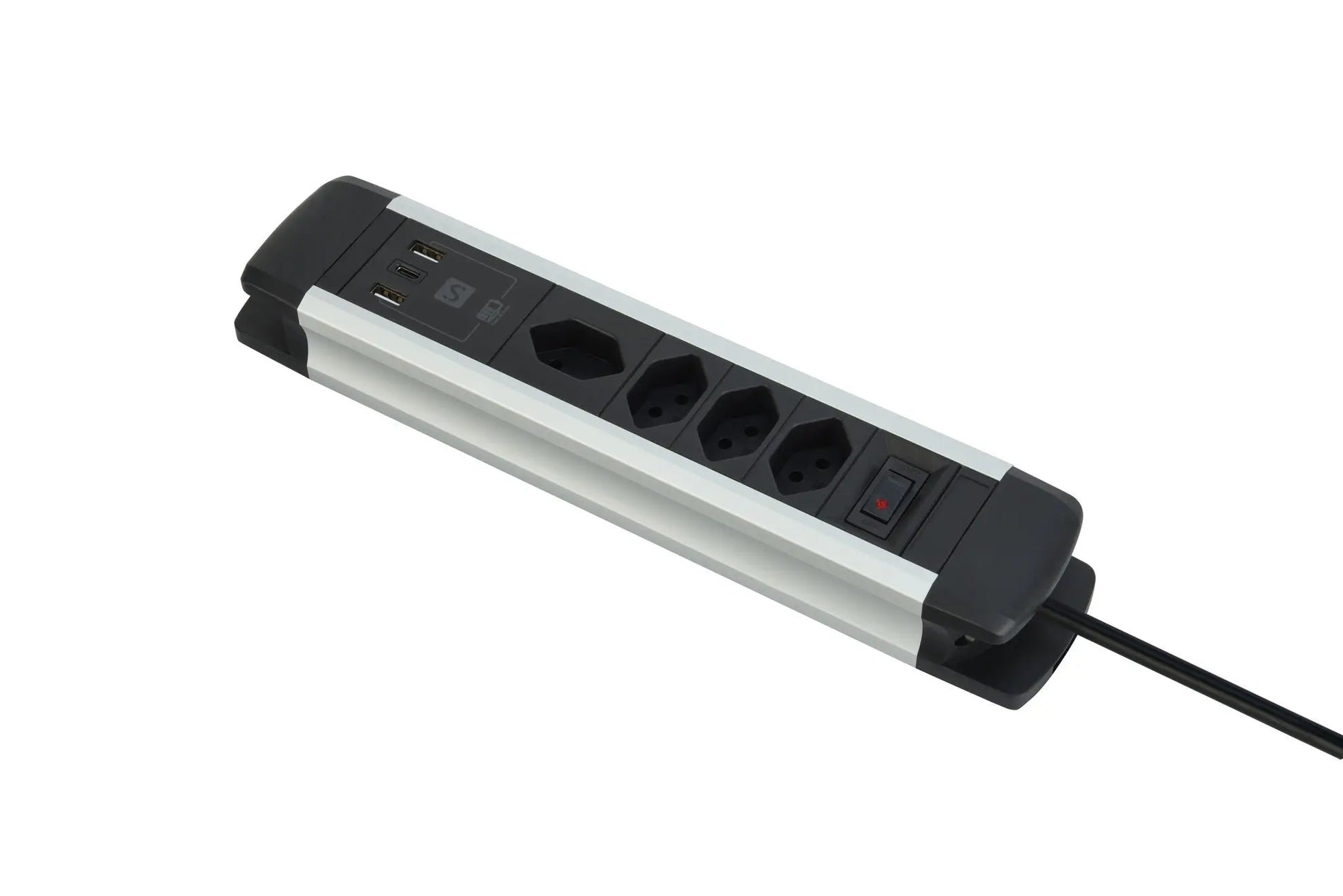 SCHOENENBERGER ALU Steckdosenleiste 2m 85.870.4AL USB-C silber/schwarz Idealshop