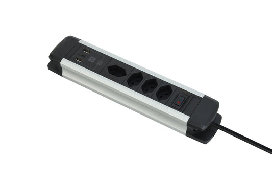 SCHOENENBERGER ALU Steckdosenleiste 2m 85.870.4AL USB-C silber/schwarz Idealshop